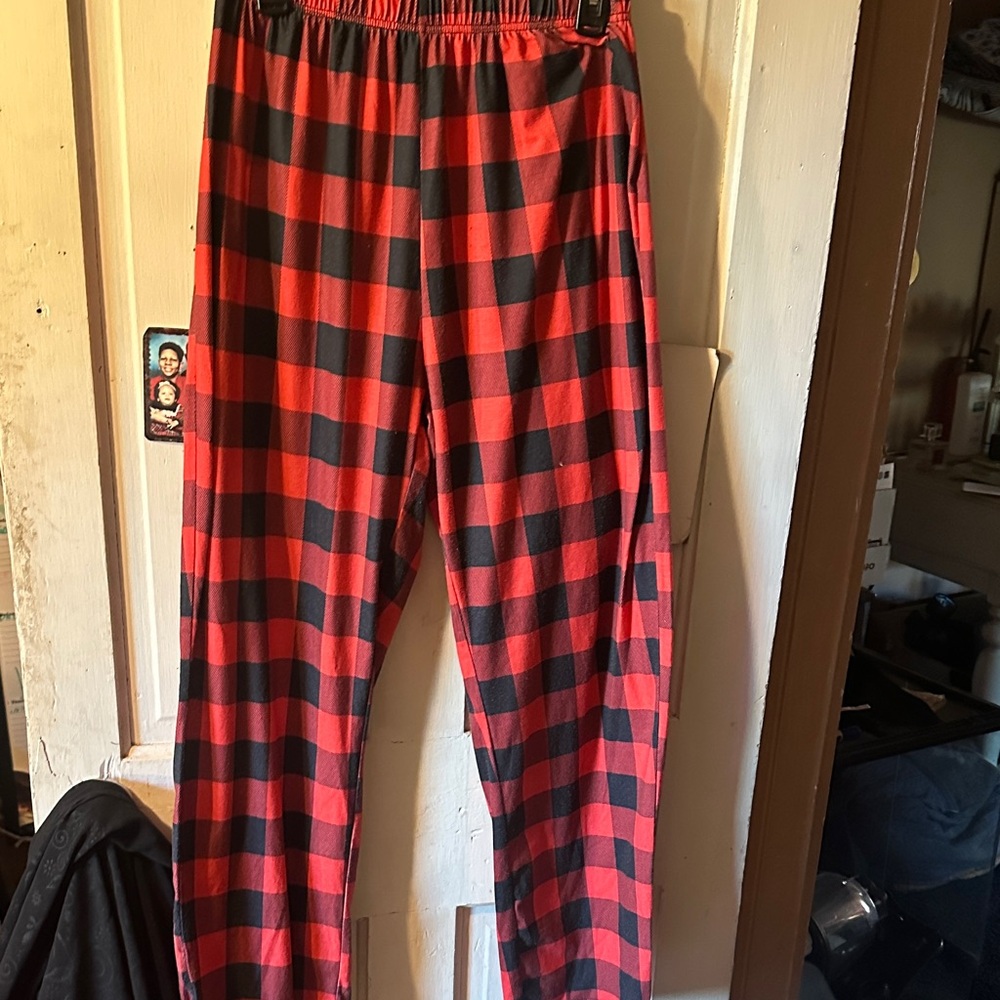 Red and Black Plaid Pants